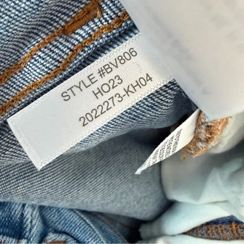 J. CREW Stovepipe Jeans Straight High Waist Blue Signature Stretch + Denim Sz 32